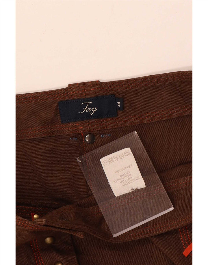 Fay Short décontracté pour femme IT 46 Large W32 Marron Coton