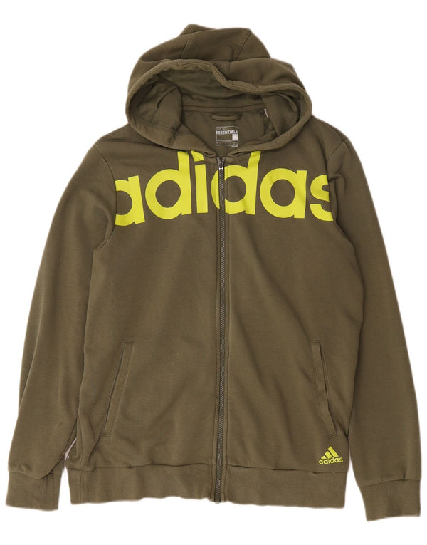 Adidas Pull à capuche zippé graphique pour homme Grand coton vert