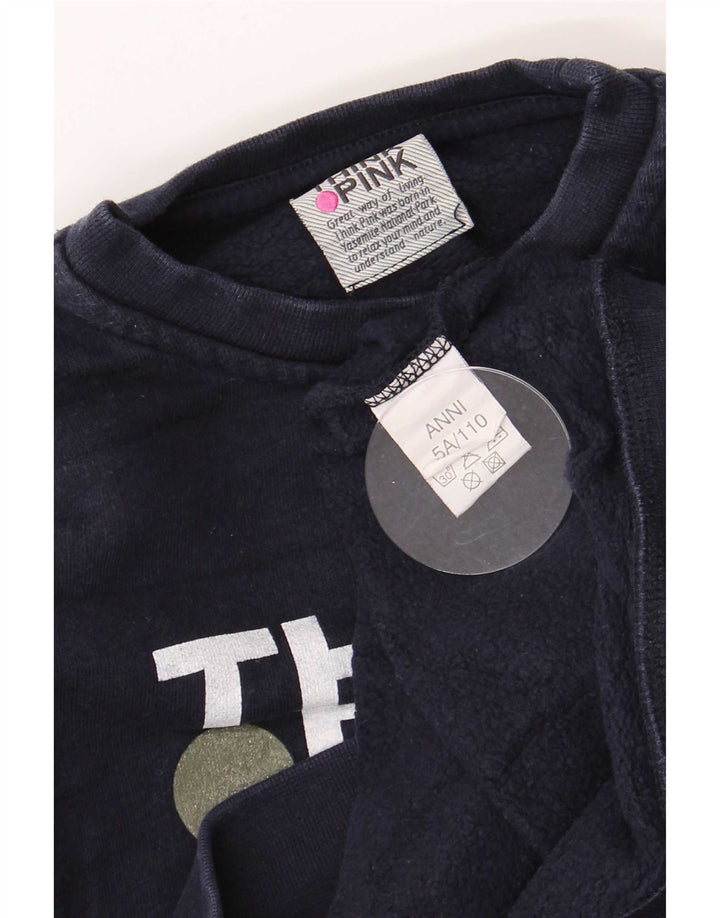 Think Pink Sweat-shirt graphique coupe régulière pour garçon 4-5 ans Bleu marine