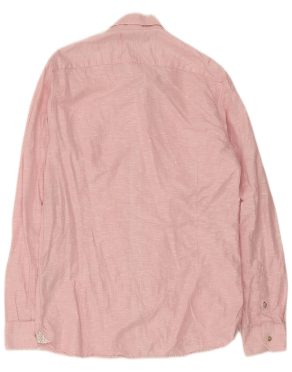 Ted Baker Chemise Homme Taille 2 Petit Lin Rose