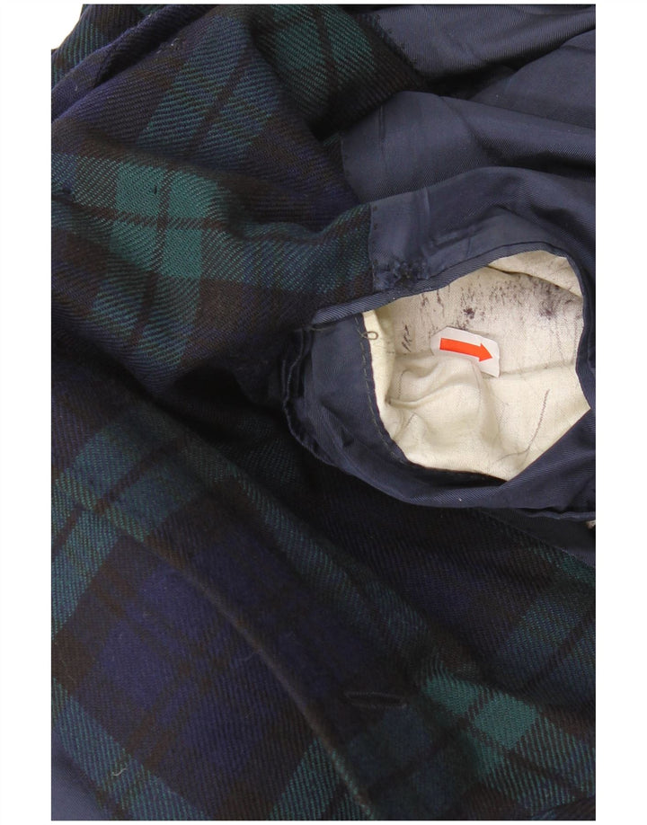 AQUASCUTUM Veste blazer à 3 boutons pour homme UK 40 Grand carreaux bleu marine