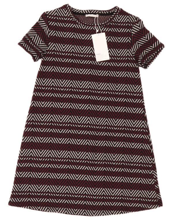 Zara Womens Trafaluc A-Line Dress UK 8 Petit Chevron Multicolore
