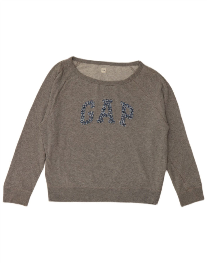 Gap Sweat-shirt surdimensionné graphique pour femme UK 10 petit coton gris