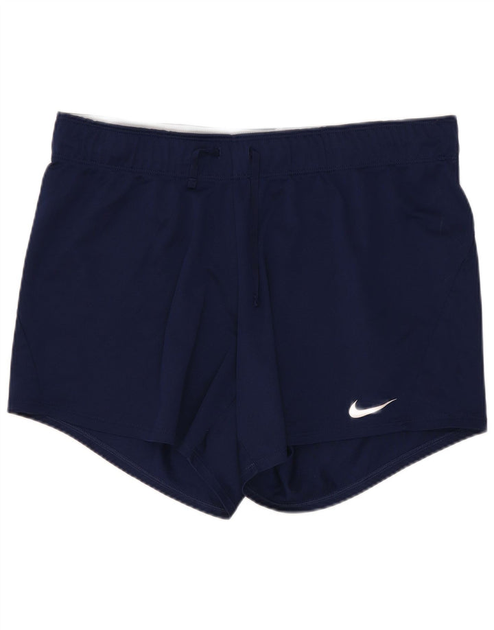 Nike Short de sport Dri Fit pour femme UK 12 Bleu marine moyen Polyester