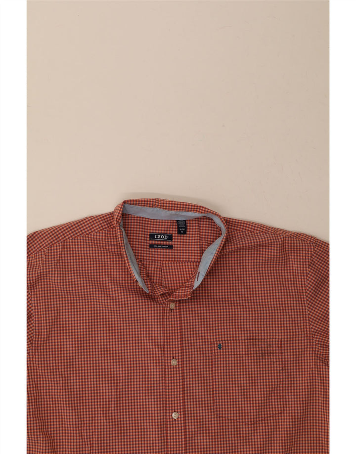 IZOD Mens Shirt XL Maroon Gingham Cotton Vintage Izod and Second-Hand Izod from Messina Hembry 