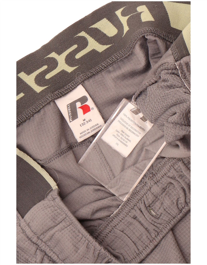 Russell Athletic Short de Sport Graphique Homme Gris Moyen Colourblock