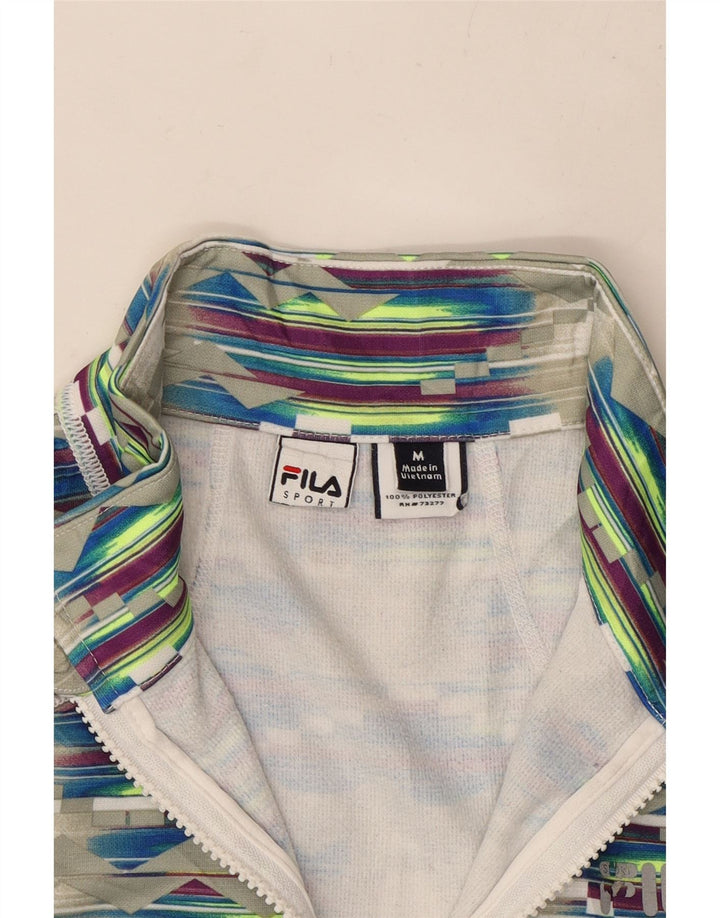 FILA Femme Pull Survêtement Top UK 12 Moyen Multicolore Géométrique
