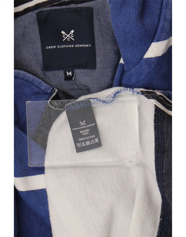 CREW CLOTHING Sweat-Shirt à Col Boutonné pour Homme Rayé Bleu Moyen
