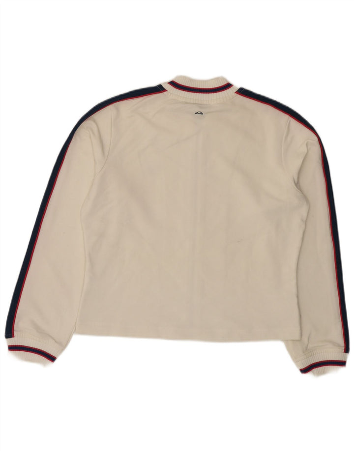 ELLESSE Veste de survêtement courte pour femme UK 12 Medium Off White Polyester