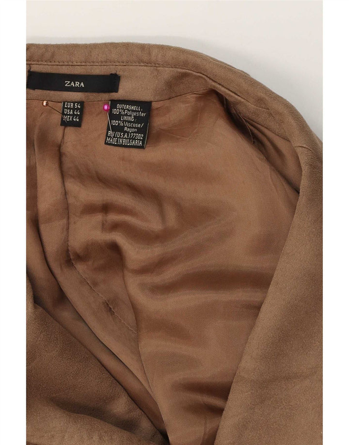 Zara Veste Blazer 2 Boutons Homme EU 54 XL Beige Polyester