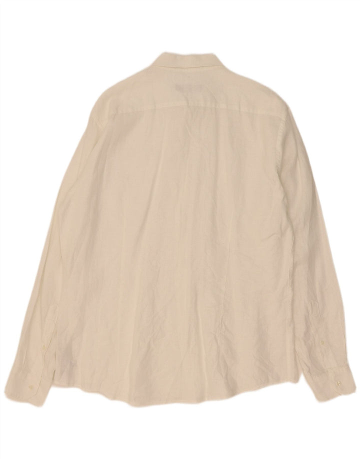 Trussardi Chemise Homme Taille 43 Grand Lin Blanc
