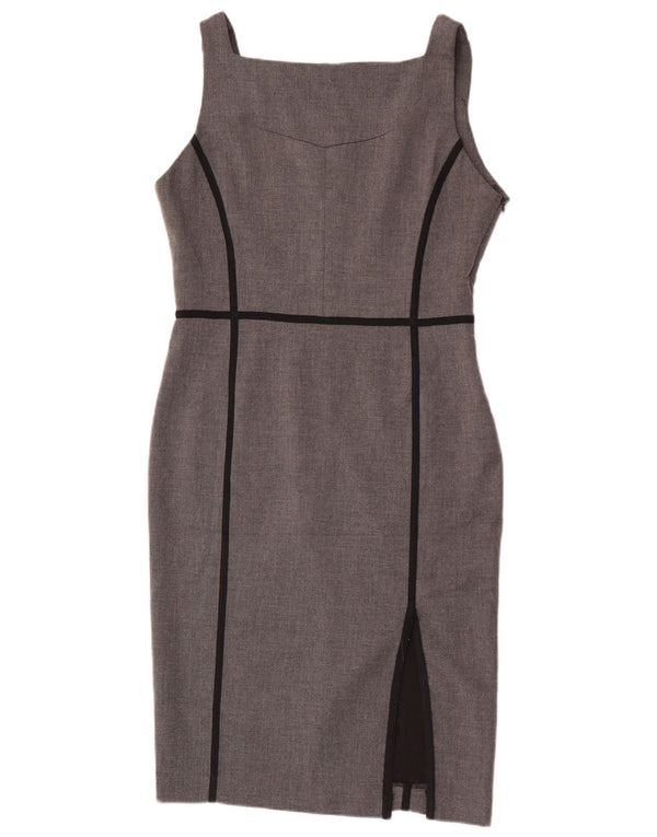 Zara Robe fourreau sans manches pour femme UK 44 Large Gris Polyester