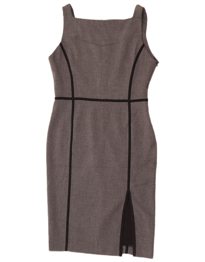 Zara Robe fourreau sans manches pour femme UK 44 Large Gris Polyester