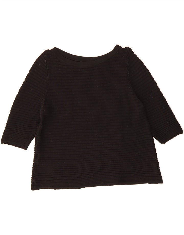 COS Womens Top 3/4 Sleeve UK 16 Large Black Cotton Vintage Cos and Second-Hand Cos from Messina Hembry 