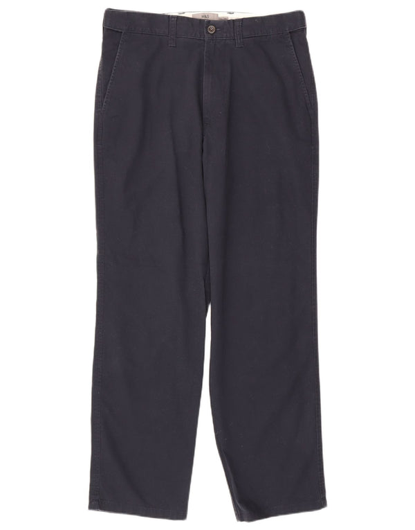Marks & Spencer Pantalon Chino Coupe Regular Homme W30 L29 Bleu Marine Coton