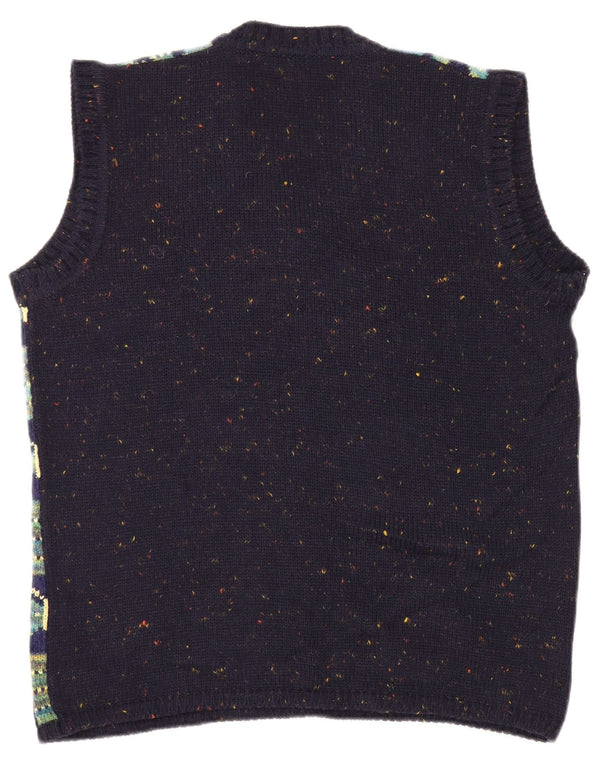 Erika Womens Vest Tank Top UK 20 2XL Navy Blue Check Polyacrylic Butterfly