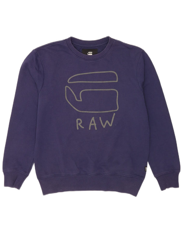 G-Star Mens Graphic Sweatshirt Jumper Medium Navy Blue Cotton