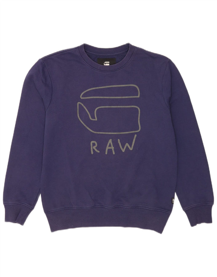 G-Star Sweat-Shirt Graphique Homme Bleu Marine Moyen Coton