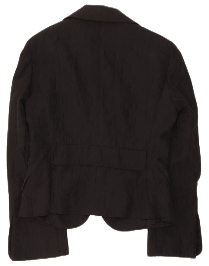 Max & Co. Veste blazer à 2 boutons pour femme UK 14 Large Noir Coton