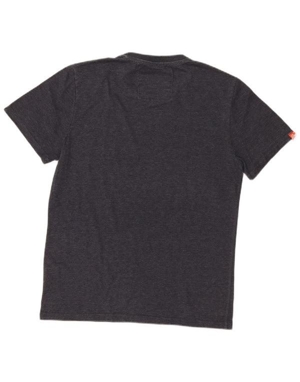 Superdry T-Shirt Graphique Top XL Gris Moucheté Coton Homme