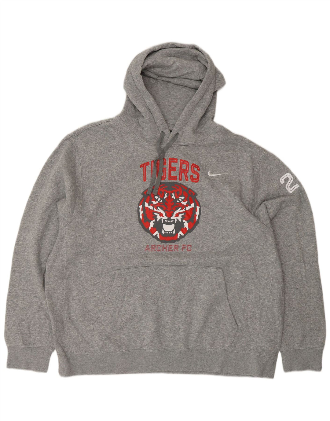 NIKE Homme Tigers Graphic Sweat à capuche XL Gris Coton