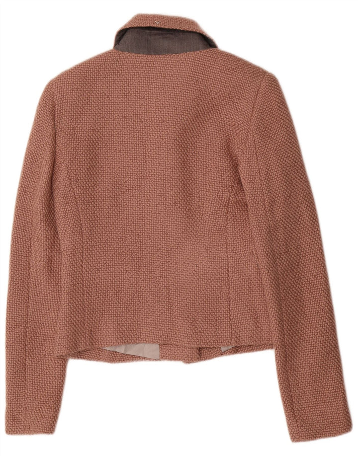 Armani Jeans Veste Blazer En Tricot À 4 Boutons Pour Femme EU 42 Grand Acrylique Marron