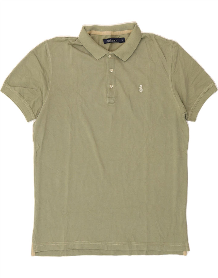 JECKERSON Mens Polo Shirt Large Green Cotton Vintage Jeckerson and Second-Hand Jeckerson from Messina Hembry 
