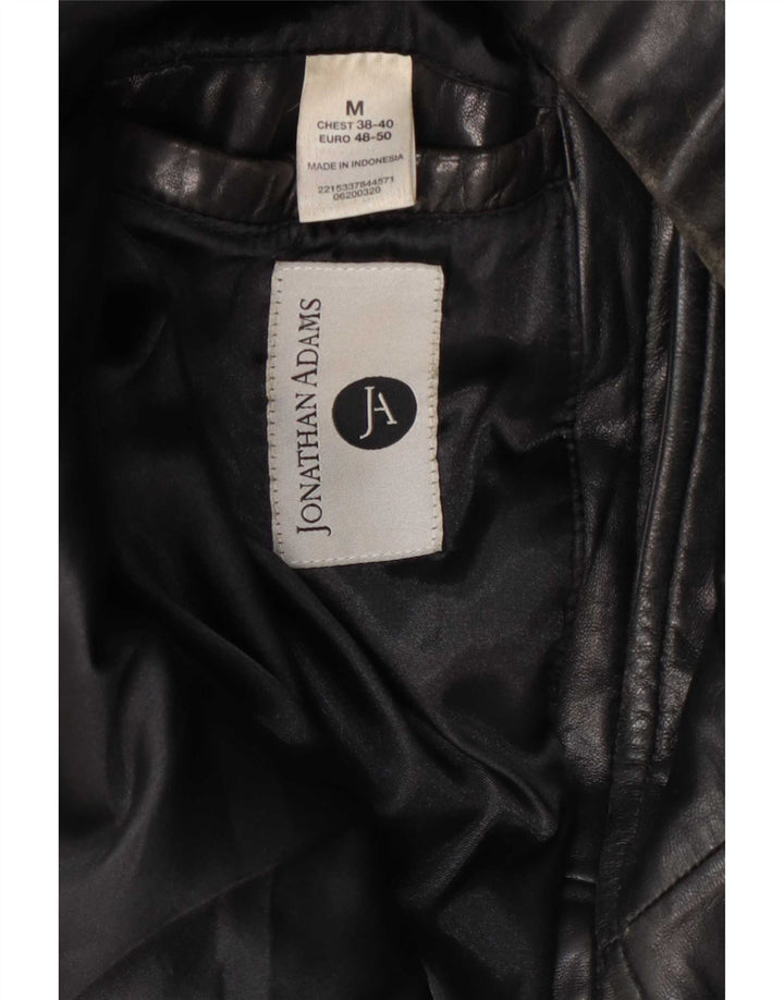 Jonathan Adams Manteau en cuir pour homme UK 38 Medium Noir