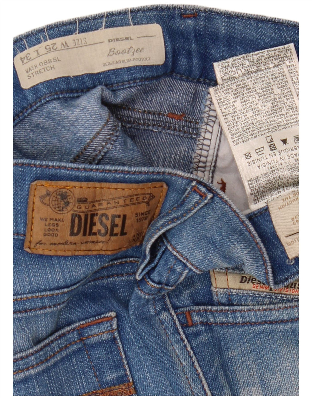 Jean Bootzee Slim Bootcut Femme Diesel W25 L30 Bleu Coton