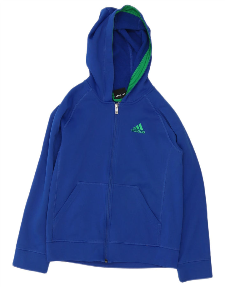 ADIDAS Pull à capuche zippé garçon 10-11 ans Bleu Polyester