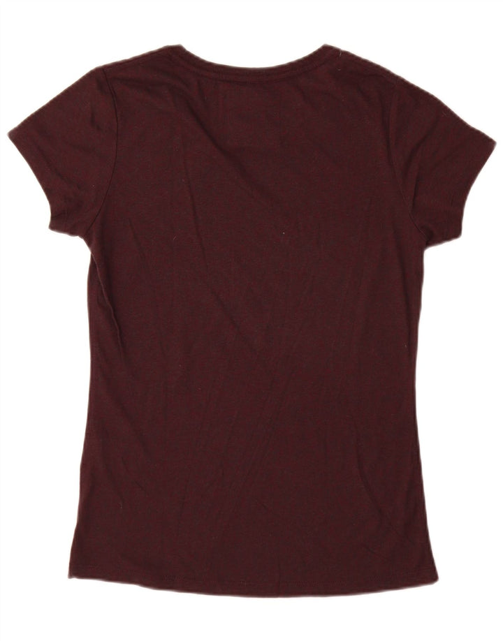 Superdry T-Shirt Graphique Femme UK 12 Polyester Marron Moyen