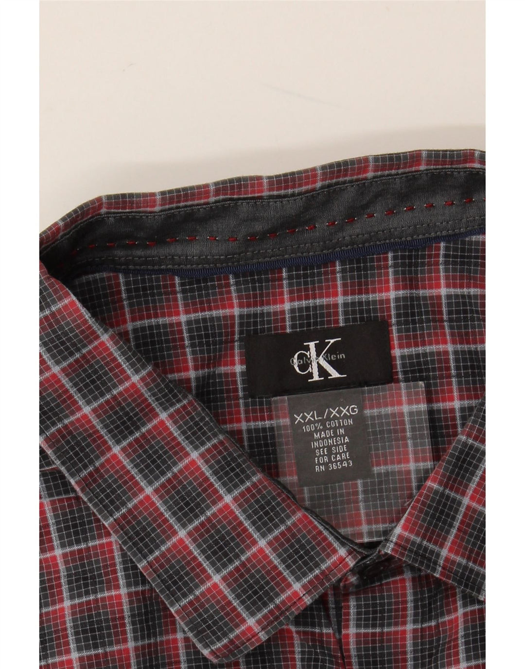 CALVIN KLEIN Chemise Homme 2XL Coton à Carreaux Multicolore