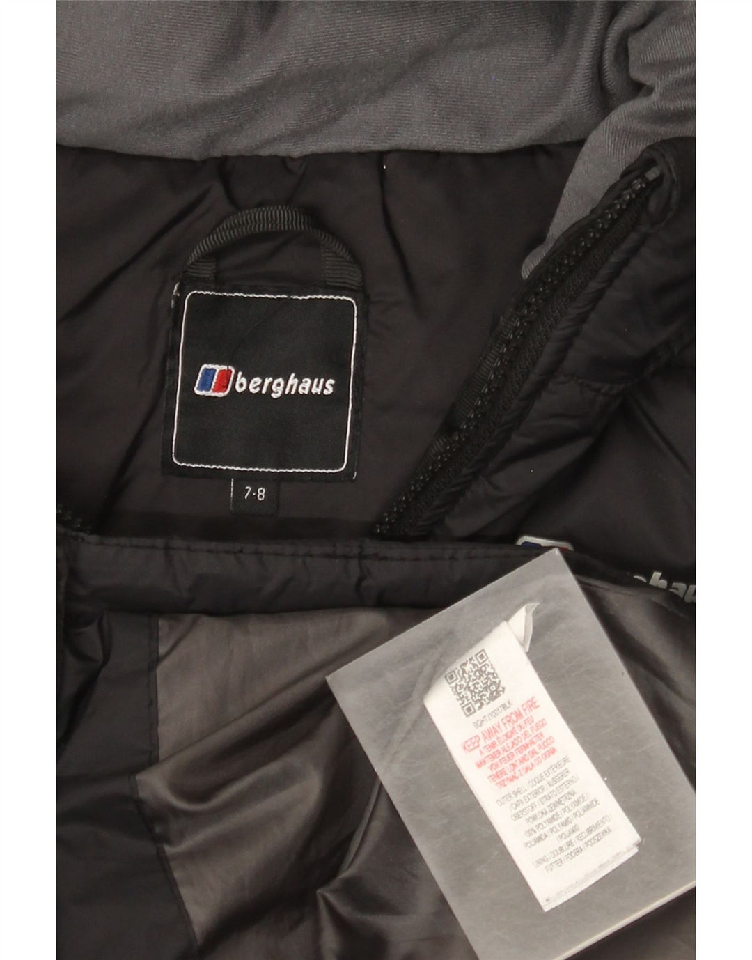 BERGHAUS Veste matelassée à capuche pour garçon 7-8 ans Noir Polyamide