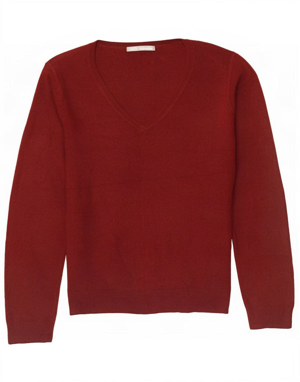 Marks & Spencer Pull col V pour femme UK 14 Grand Acrylique Bordeaux
