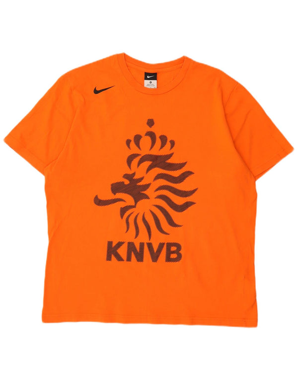 Nike T-shirt graphique KNVB pour homme UK 46/48 XL Orange Coton