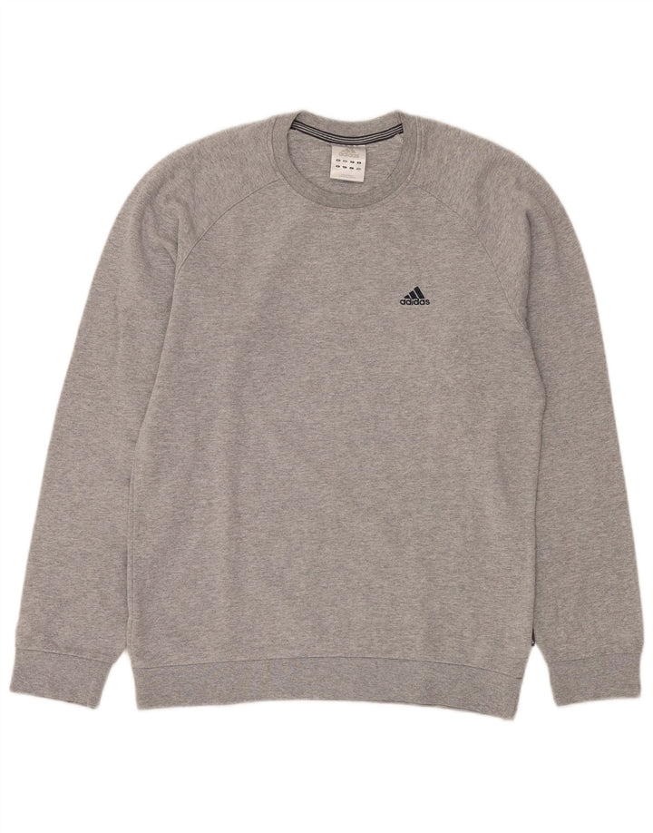 ADIDAS Sweat-shirt pour hommes, petit, gris, coton