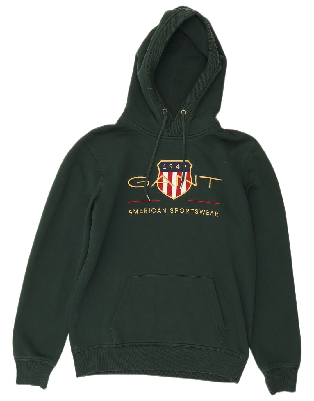 GANT Pull à Capuche Graphique Homme Vert Moyen Coton