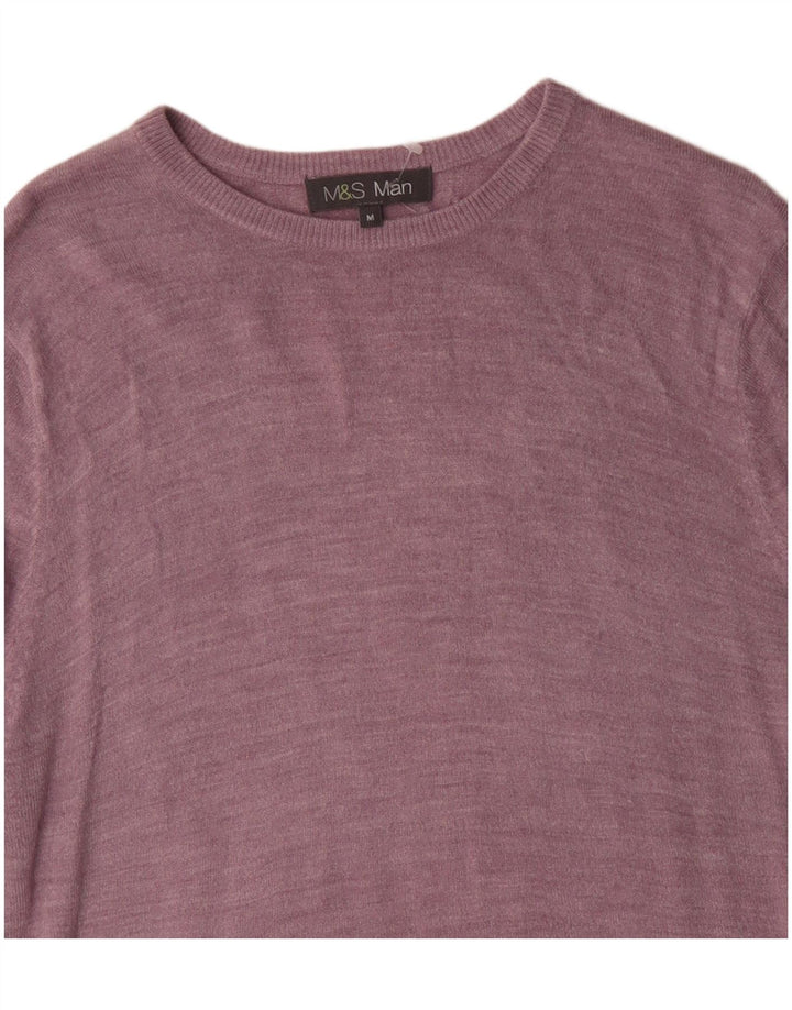 MARKS & SPENCER Pull Col Bateau Homme Rose Moyen Acrylique