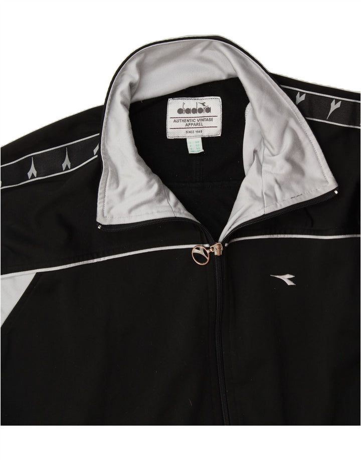 DIADORA Veste de survêtement graphique pour homme UK 40 Medium Noir Colourblock