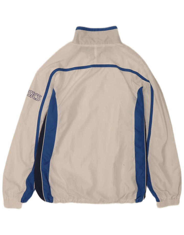 Asics Veste de survêtement pour homme 2XL Blanc Colorblock Polyester