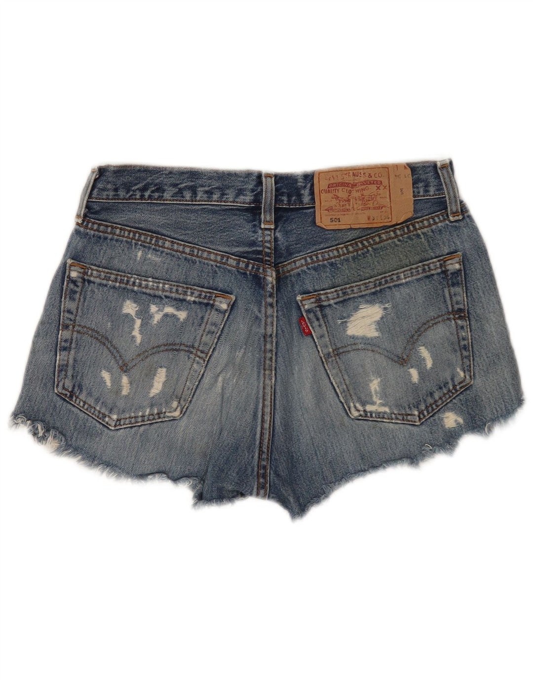 Levi's Short 501 Distressed Denim Femme Bleu Moyen W31