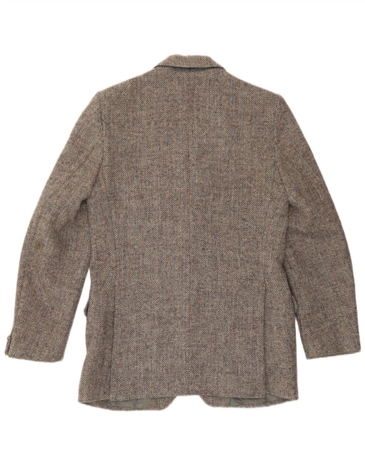 Harris Tweed Veste blazer à 2 boutons pour homme UK 36 Petit chevron gris