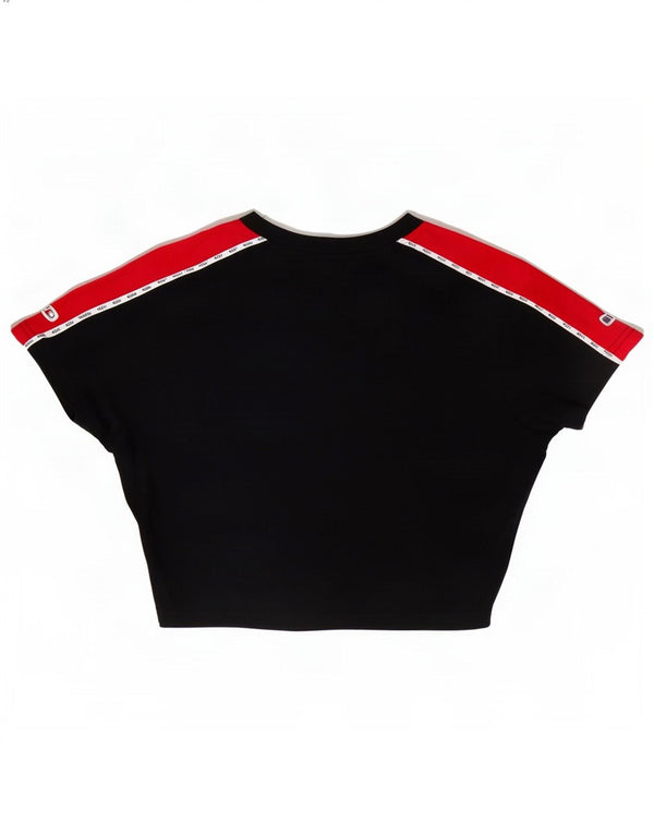 Ellesse T-shirt court graphique pour femme UK 10 Small Noir Colourblock