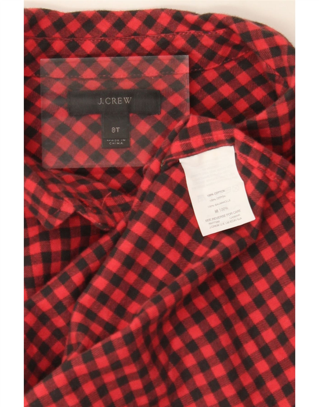 J. CREW Womens Flannel Shirt US 8 Medium Red Gingham Cotton Vintage J. Crew and Second-Hand J. Crew from Messina Hembry 