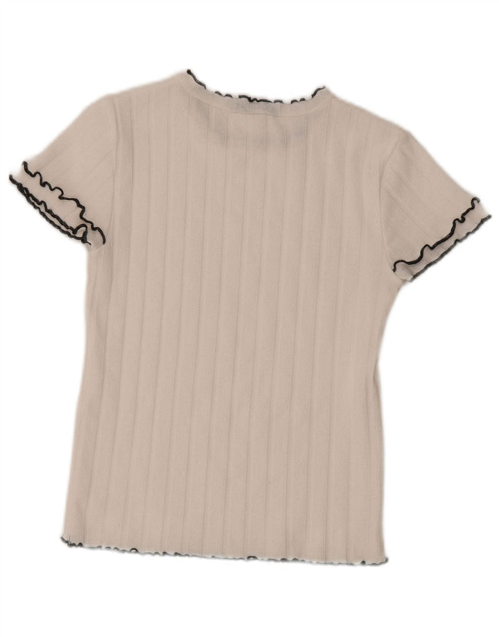 Zara Femme T-Shirt Top UK 12 Medium Blanc