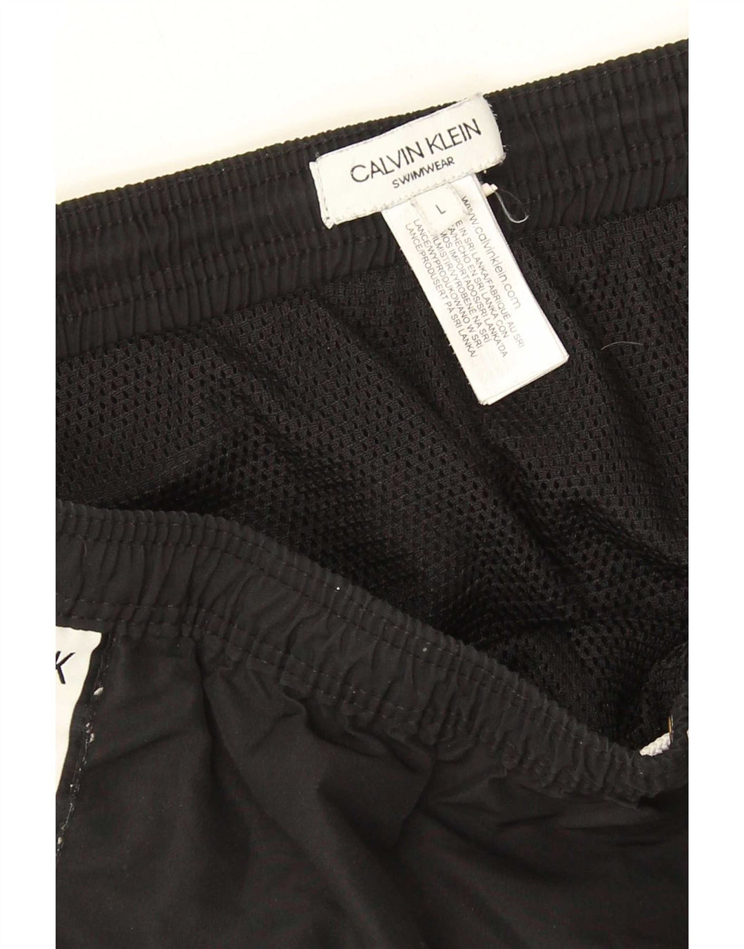 Calvin Klein Short de bain graphique pour hommes, grand, en polyester color block noir