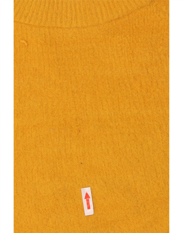 Zara Pull à col rond pour femme UK 14 Nylon jaune moyen