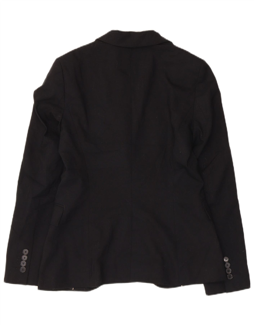 Zara Femme 1 Bouton Blazer Veste EU 38 Petit Noir Polyester