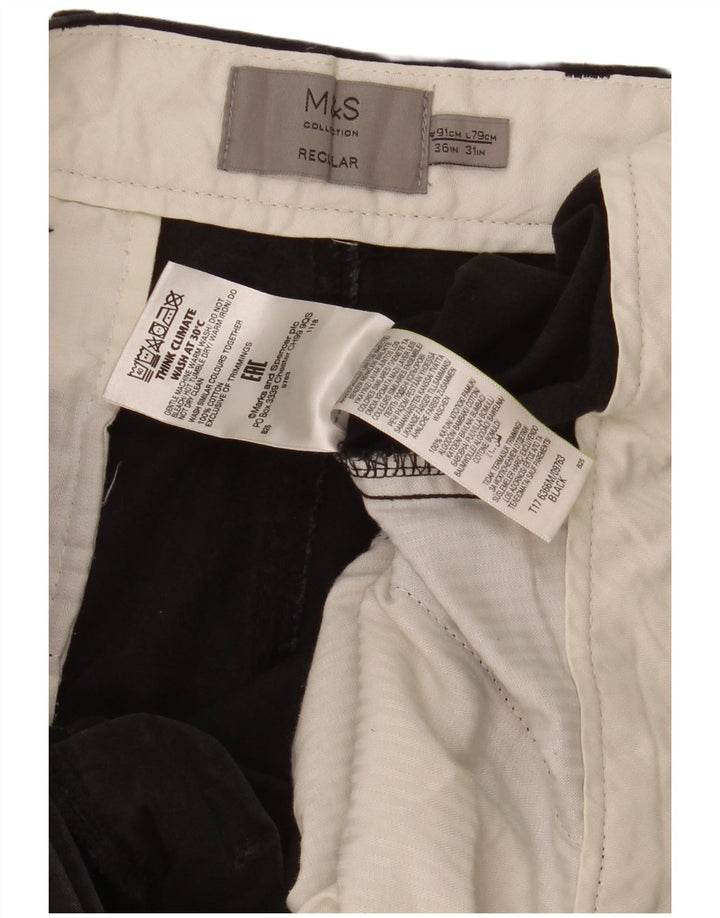 Marks & Spencer Pantalon Chino Regular Homme W36 L31 Coton Noir