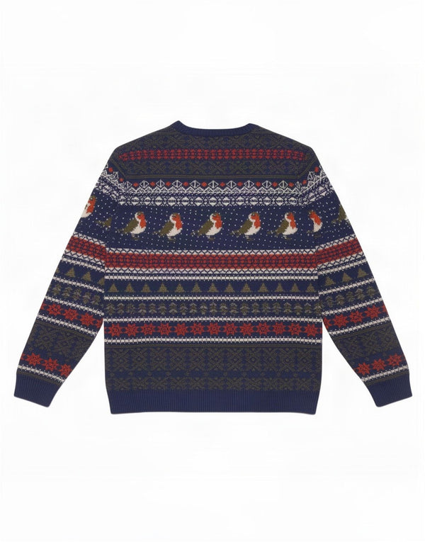 Marks & Spencer Pull col bateau pour homme XL Bleu marine Fair Isle